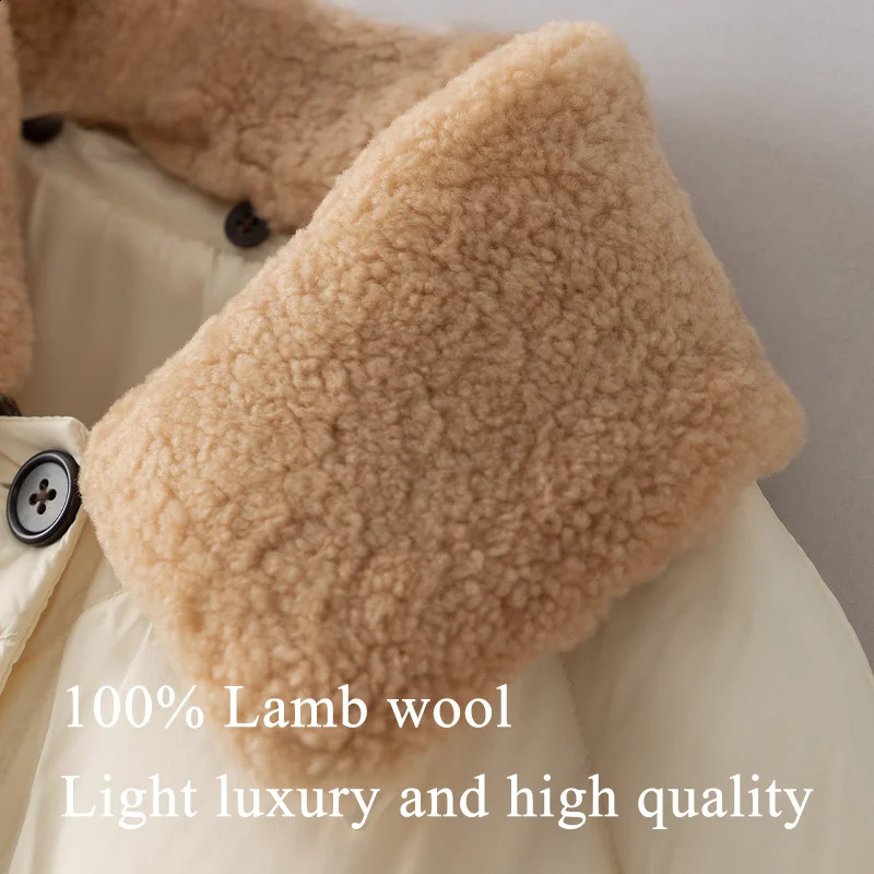CA42 highquality single chest fur collar 90% duck down coat womens winter 240918