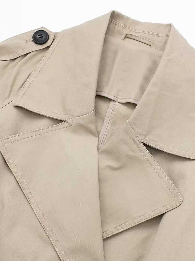 Willshela Women Fashion With Belt Solid Double Breasted Trench Vintage Lapel Neck Long Sleeves Female Chic Lady OutfitsX240921