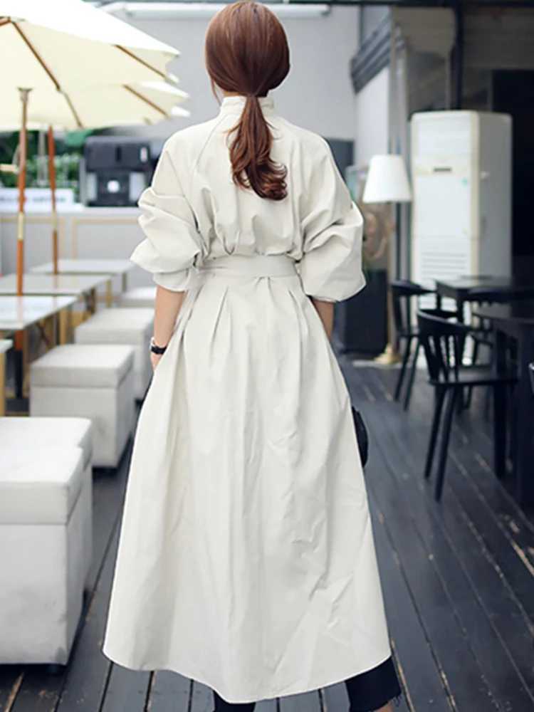 Chic High Quality Elegant Women Fashion Trench Coat Long Jacket Casual Slim Belt Femme Mujer Windbreaker Outwear Spring AutumnX240921