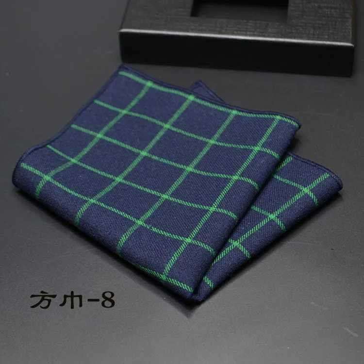 High Quality Hankerchief Scarves Plaid Business Suit Hankies 100% Cotton Casual Mens Pocket Square Handkerchiefs 25*25cmX240921