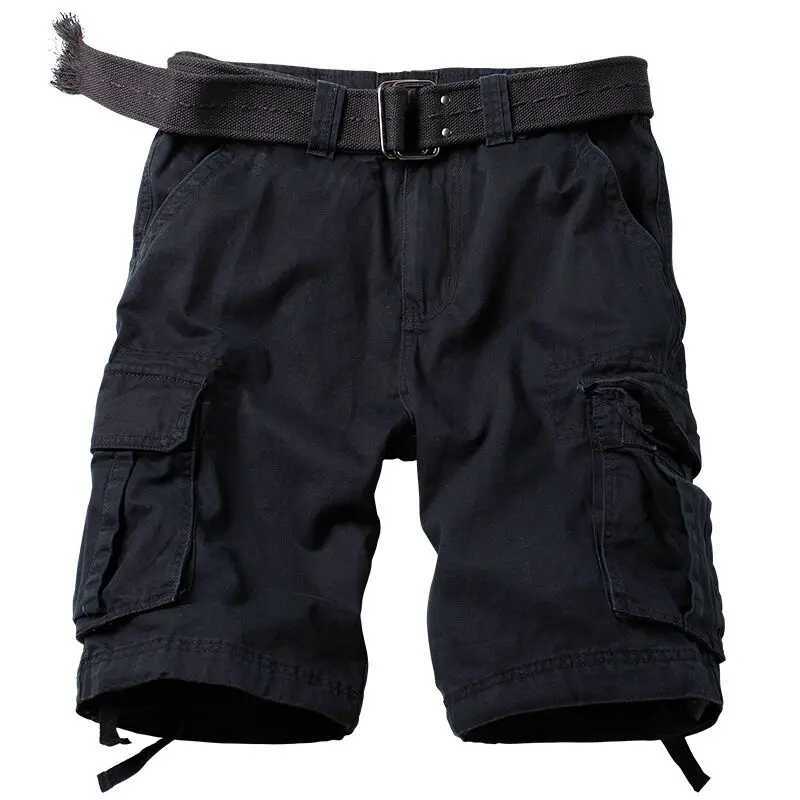 2024 summer Korean style army green cargo shorts men loose washing Multi-pocket army tactical cargo shorts for men size 29-42X240921