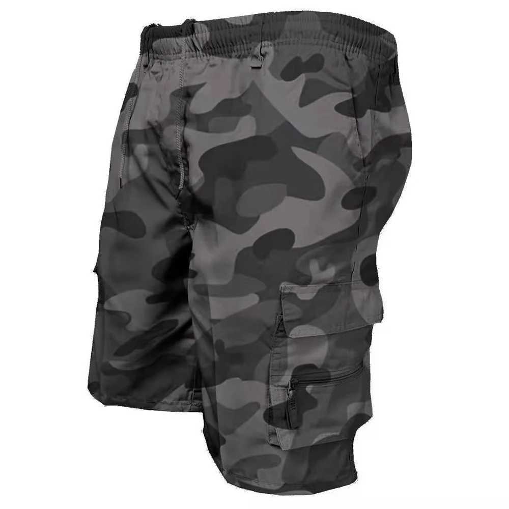 Mens Cargo Shorts Summer Oversized Pants Elastic Waist Large Size Outdoor Jogging Sweatpants Trend Multi Pockets Men ClothesX240921