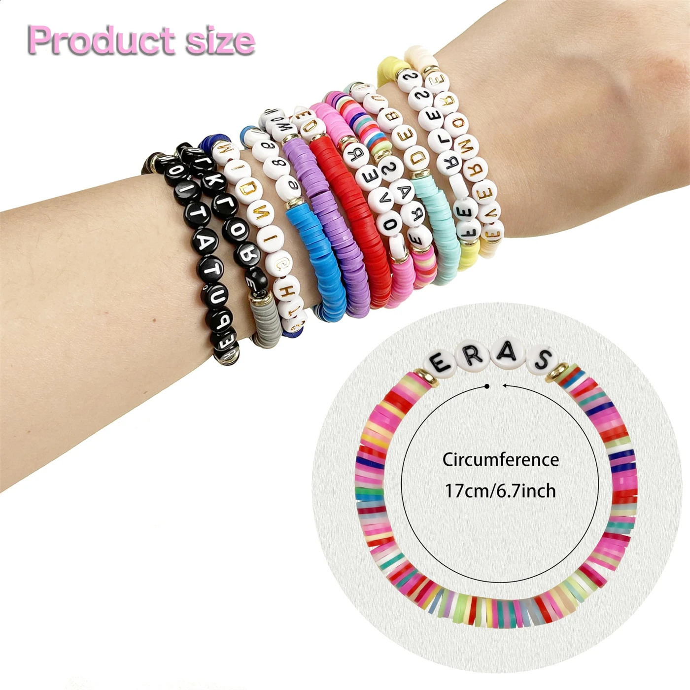 44 Inspiration Swiftie Friendship Bracelet Set for Womens Times Swiftie Lover Album Tour Bracelet Clay Beads Stackable Bracelet 240920