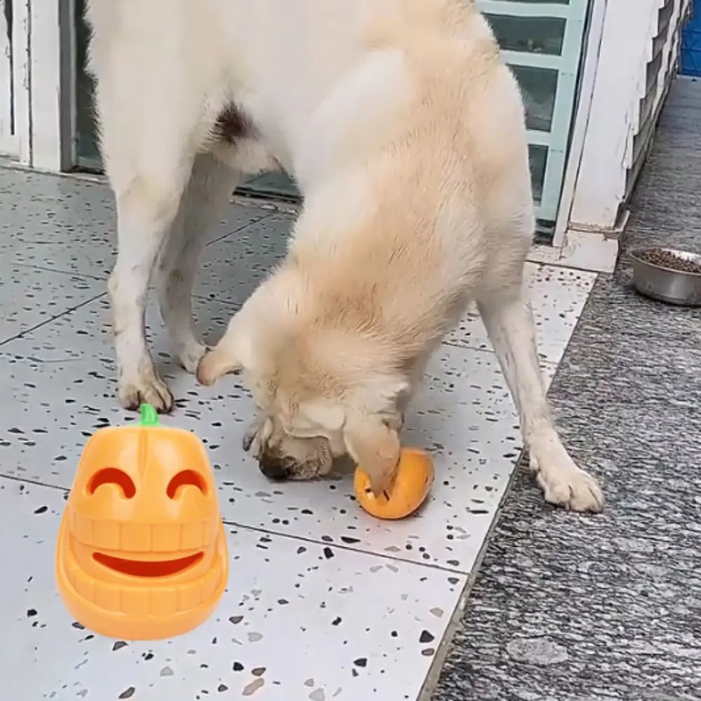 Bird Resist Pumpkin Leakage Food Toy Anti suffocation TPR Dog Chewing Toy Soft Halloween Dog Bite Toy Relieves Boredom 240914