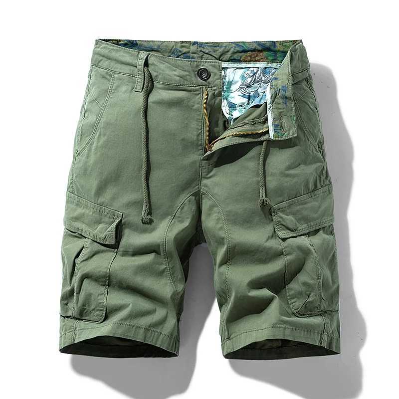 Summer New Mens Cotton Cargo Shorts Men Fashion Casual Multi Pockets Tactical Shorts Outdoor Joggers Bermuda Solid Shorts MaleX240921