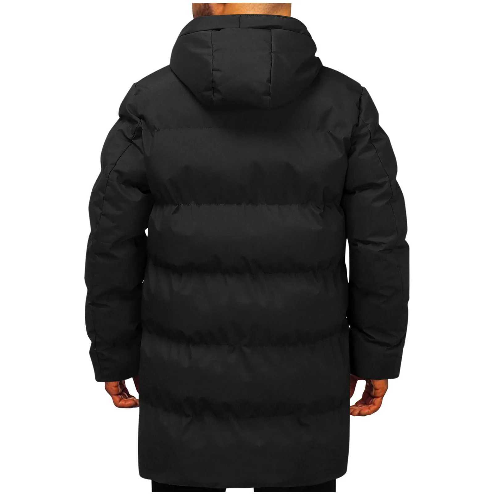 Mens casual hooded winter snow jacket warm jacket thick plus windproof jacket Parka mens coat W240920