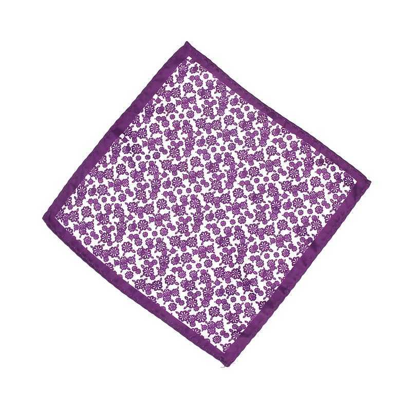 Brand New Mens Handkerchief Classic Flower Print Pocket Square Soft Silk Hankies Wedding Party Business Hanky Chest Towel GiftX240921