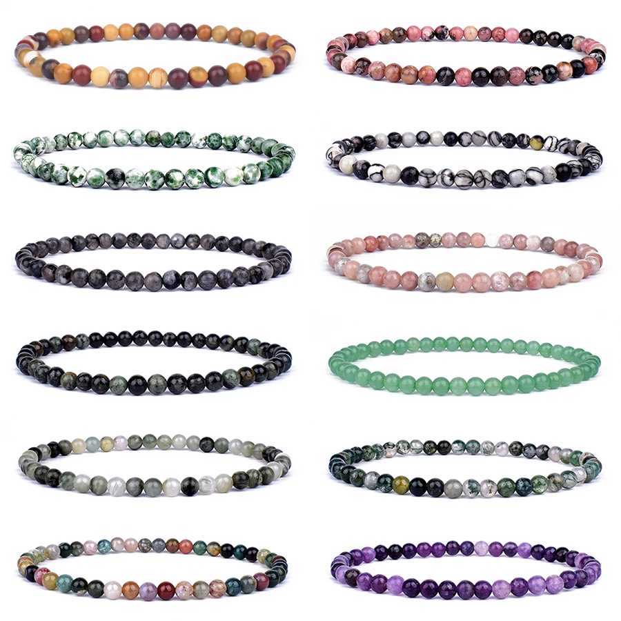 4mm 6mm Mini Energy Charm Bracelet Natural Stone Beads Yoga Healing Bracelet Jewelry for Women Men Best Friend Gift DropshippingX240921