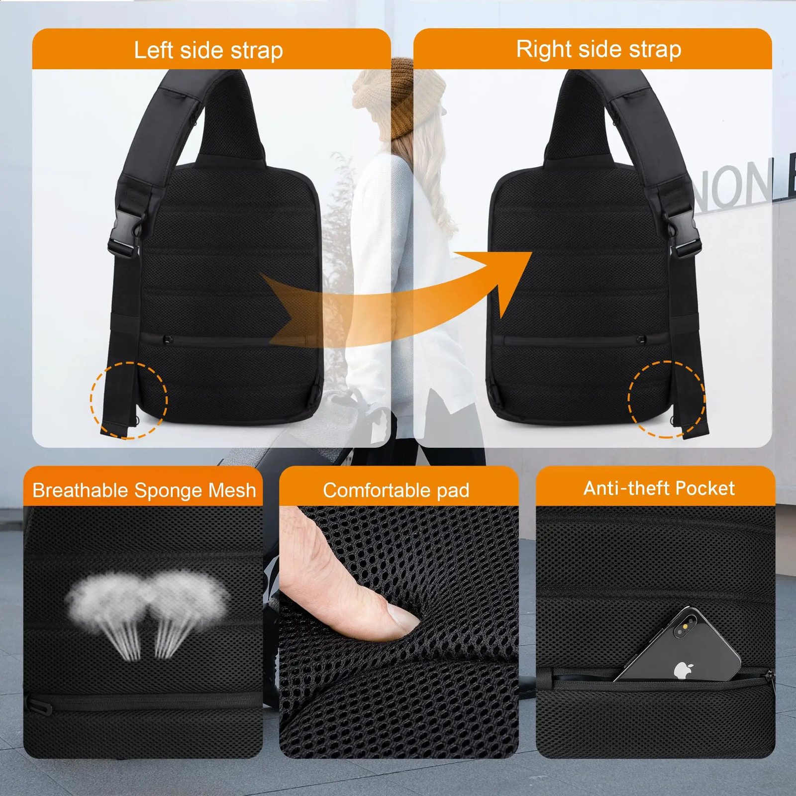 Kingsons Upgraded Waterproof One Shoulder Laptop Bag for Daily Use Junior Premium Minimalist Cool 240919