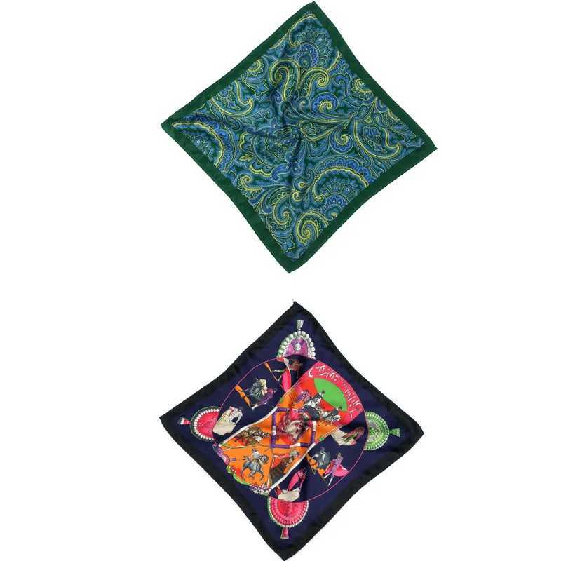 Mens set pocket corset towel 23 * 23CM handheld chief print small square retro British Korean dress Hanki W240921