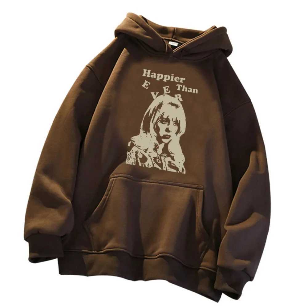 Happy Than Ever Music Album Hoodie Fan Gift Pullover Tops Streetwear Unisex W240921