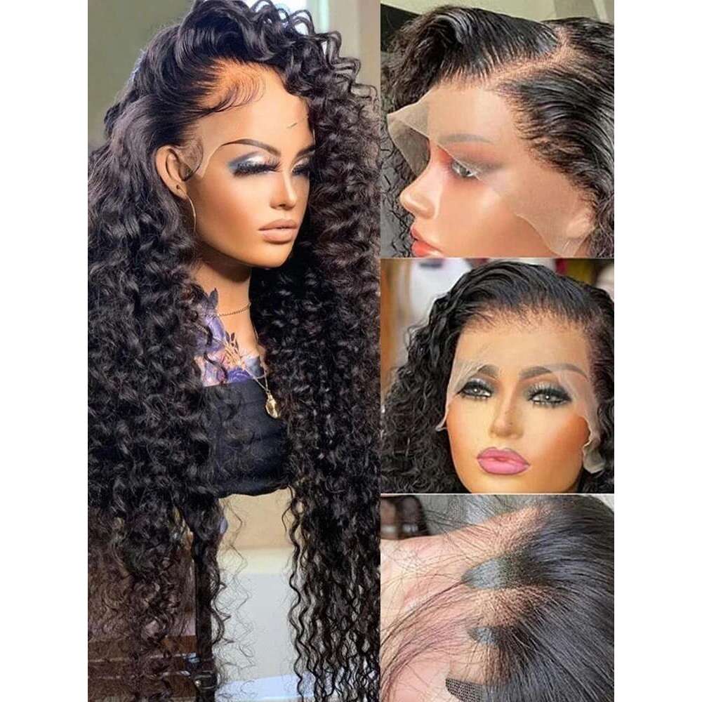 Meodi Deep 13x6 Hd Curly Front Human Hair 360 Pre Plucked Lace Wig 40 Inch 13x4 Water Wave Frontal Wigs For Women