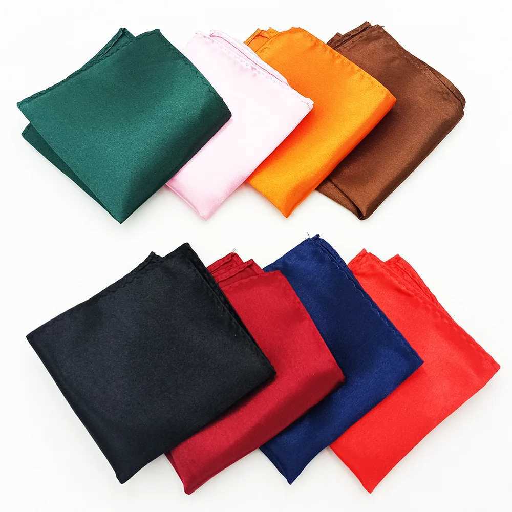 Luxury Mens Handkerchief Solid Color White Black Red Hankies Polyester Hanky Business Pocket Square Chest Towel 22*22CMX240921