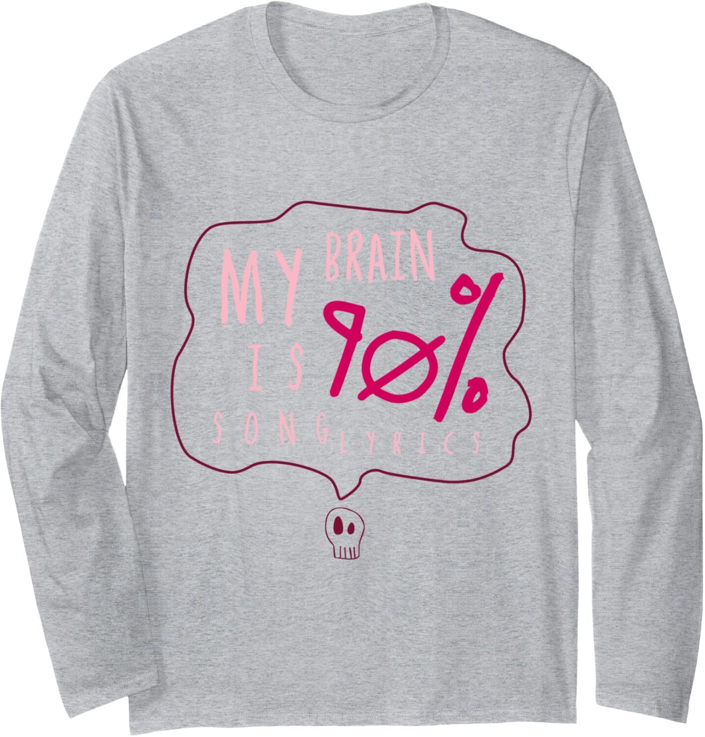 Long Sleeve Shirts for Men sweatshirt My Brain Is 90% Song Lyrics Funny Cool Musician Gift Long Sleeve Tee Streetwear Casual tops clothes