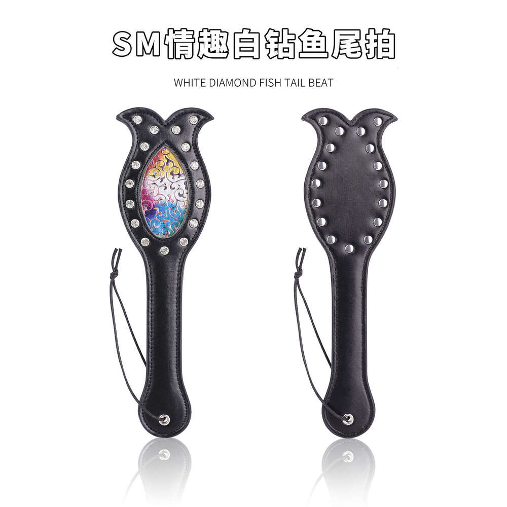 Sex toys SM props SP spanking racket Cross border new product Diamond studded fish tail racket Female slave training punishment hand racket
