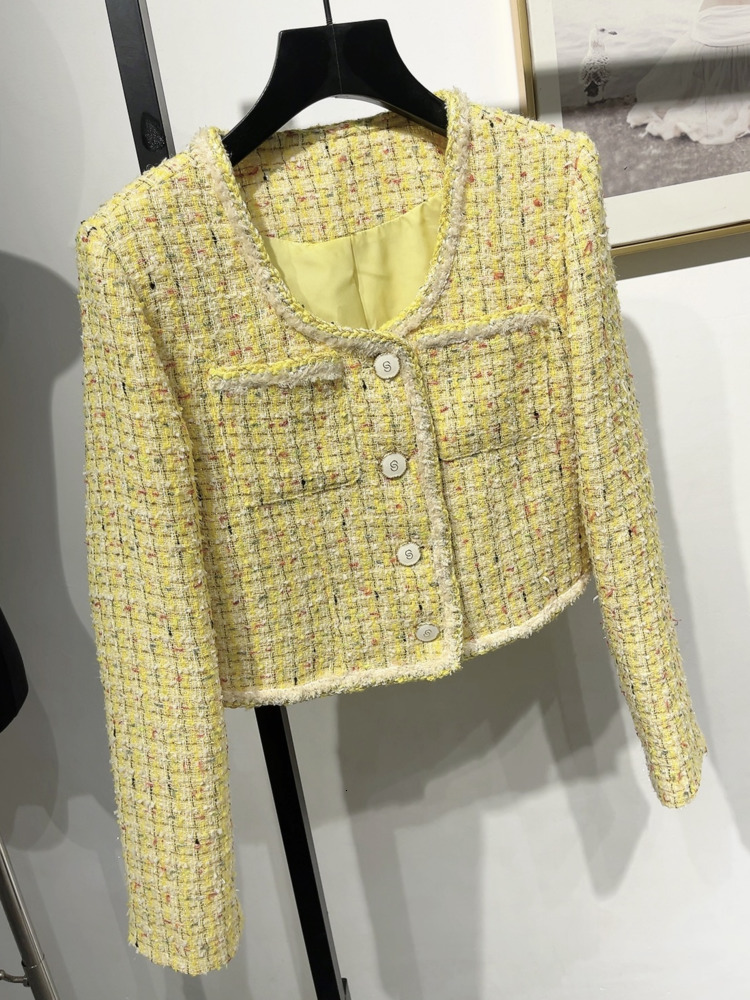 2023 Spring New French Design Fashion Sweet Tweed Jacket Women Woolen Short Coats Outwear Casacos Chaqueta Mujer