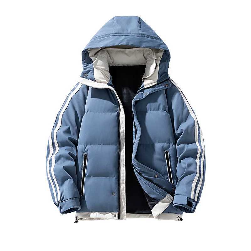 Mens Down Jacket New Solid Color Thick Design Hot Design Outdoor Travel Hoodie Mens Casual Cotton Mat Clothing W240920