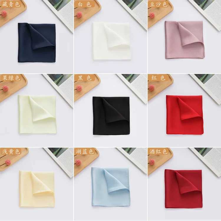 Natural 35cm pure silk mens pocket square handle 100% mulberry silk pocket towel hand Hanjin Sudaria W240921
