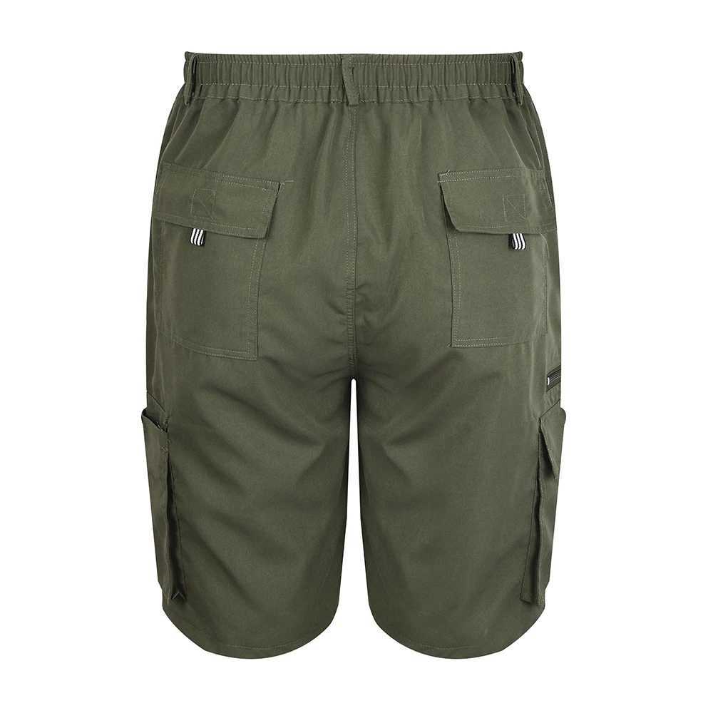 Mens Straight Trousers Cargo Pants With Pockets Zipper Elastic Waist Men Shorts for 2024 Summer Casual Loose Sports StreetwearX240921