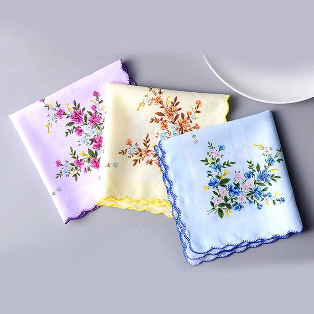 5 Pcs 30*30 cm Vintage Cotton Women Hankies Embroidered Butterfly Flower Hanky Floral Ladies Handkerchief Fabrics Random ColorX240921