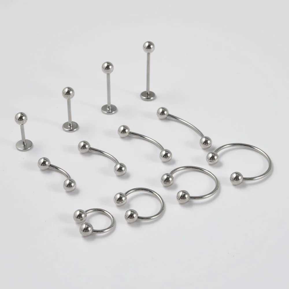 4PCS Surgical Steel Horseshoe Barbell Labret Lip Eyebrow Rings Ear Cartilage Tragus Helix Earrings Daith Lobe Piercing Jewelry Y240921