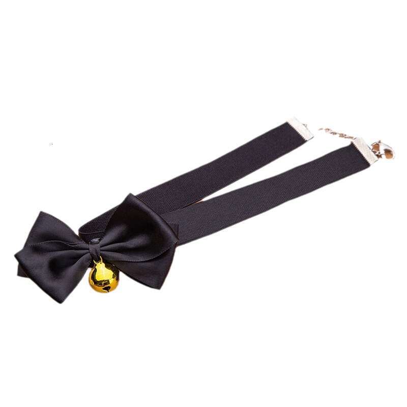 SM Sex Prop Polyester Braided Belt Black Bow Bell Collar Alternative SM Adult Products Hair Replacement