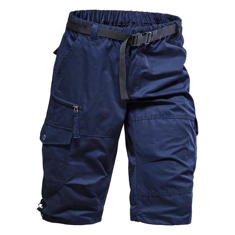 Mens Summer Casual Shorts Cotton Overalls Multi Pocket Knee Shorts American Style Sports Short PantsX240921