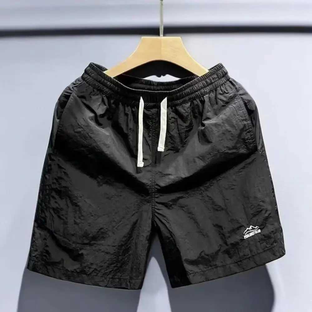 Men 2024 Summer Casual Shorts Letter Print Fashion Elastic Waist Male Breathable Short Trousers Men Retro Casual Cargo ShortsX240921