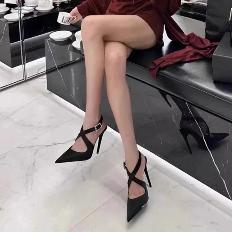 Super High Heels womens shoes sexy Pointed Toe wedding dress womens pump black red pink rubber sole thin boot pump 240919