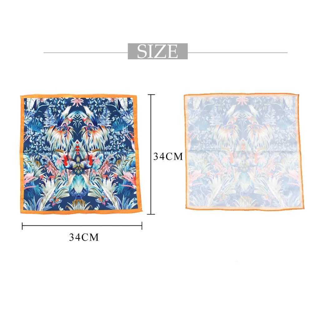 Mens printed pocket square womens floral printed Kerchief mens handkerchief soft set square handkerchief W240921