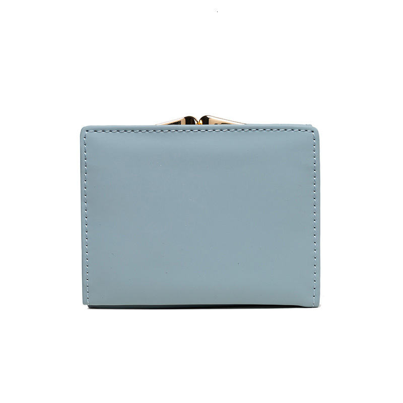 2024 Women's Summer New Women's Short Wallet Japanese Korean PU Leather Hardware Buckle Three Fold Bag High Texture Multi Free Shipping