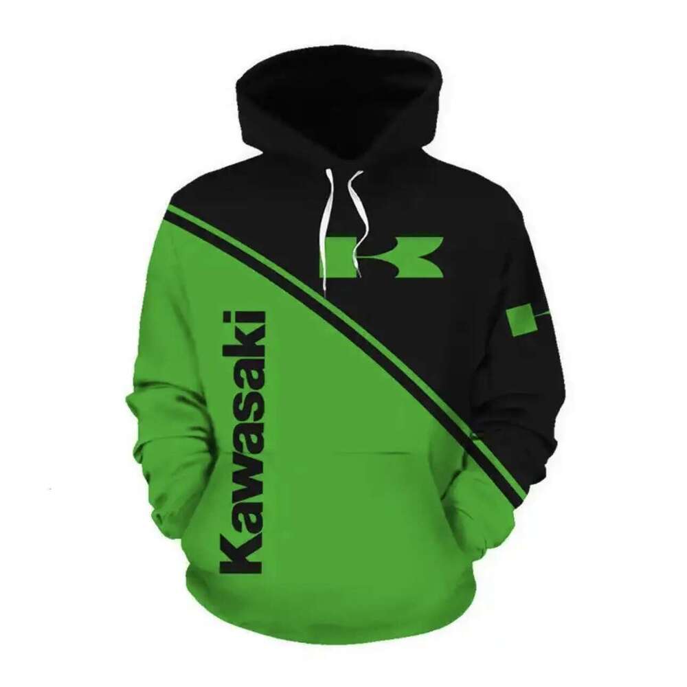 Kawasaki Motorcycle Racing Team Men Zipper Hoodie 2024 Spring Autumn Women Sweatshirt Casual Children Jackets Coat