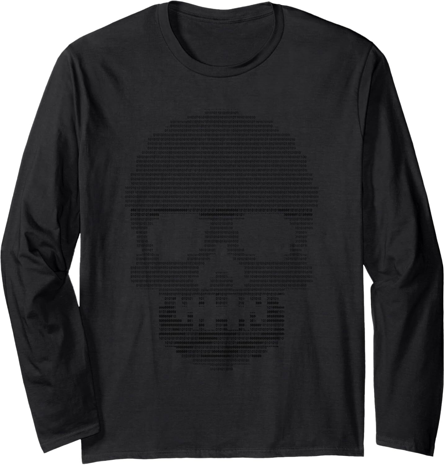 Long Sleeve Shirts for Men sweatshirt Fun Binary Skull Themed code Tech Gift for Geek Long Sleeve Tee Streetwear Casual tops clothes