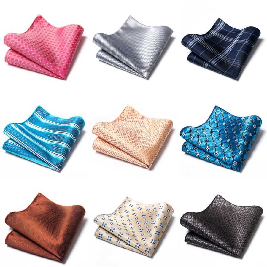 High Grade Brand Silk Kerchief Man Dark Blue Striped April Fools Day Fit Formal Party Pocket Square Handkerchiefs Suit HankyX240921