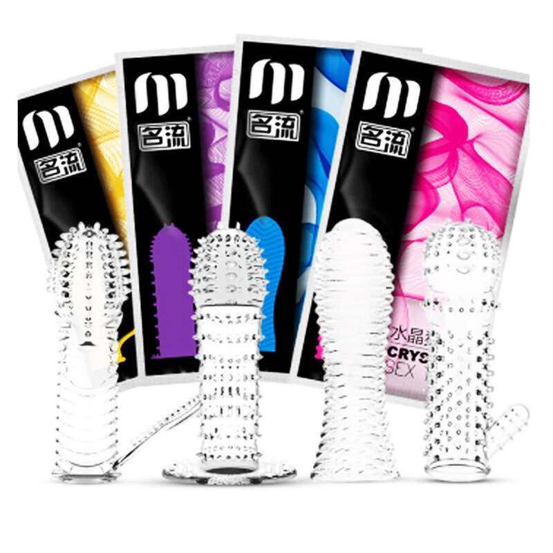 extended condom high elasticity reusable penis extender sleeve crystal condom delay ejaculation sex toys for men intimate