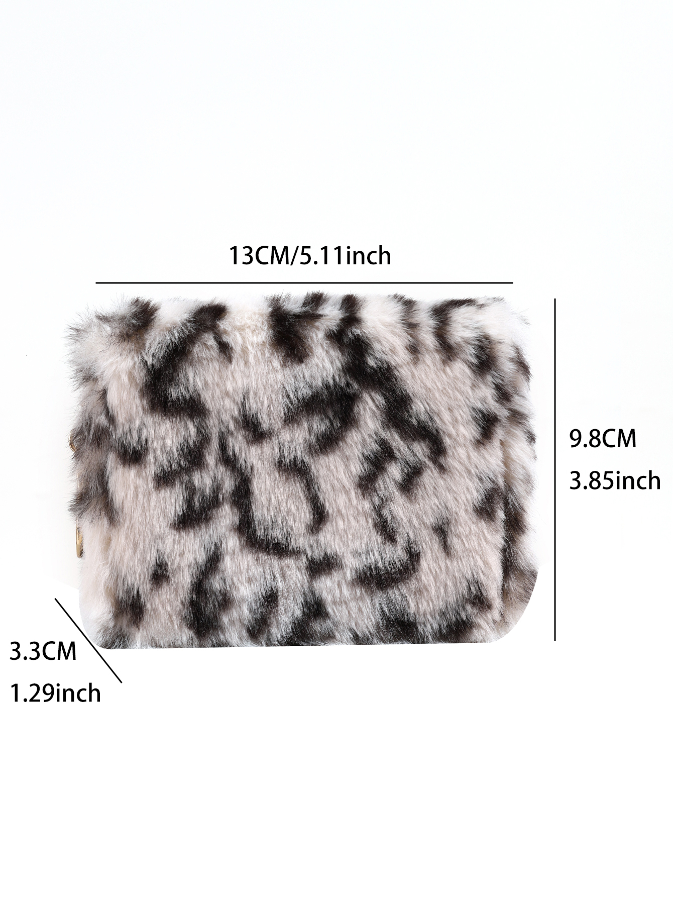 New creative coin purse, fashion leopard print plush wallet, niche simple furry card bag wallet