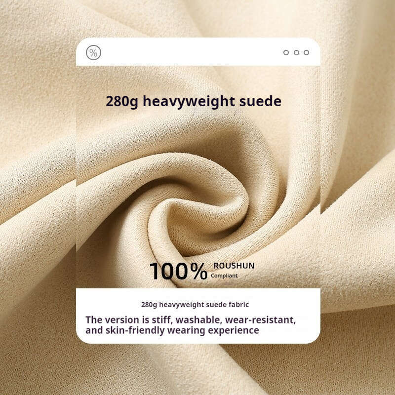 Suede Hoodie, American Long Sleeved Men's Trendy Brand Ins Base Shirt, Spring And Autumn Top, Men's Round Neck Printed Trendy