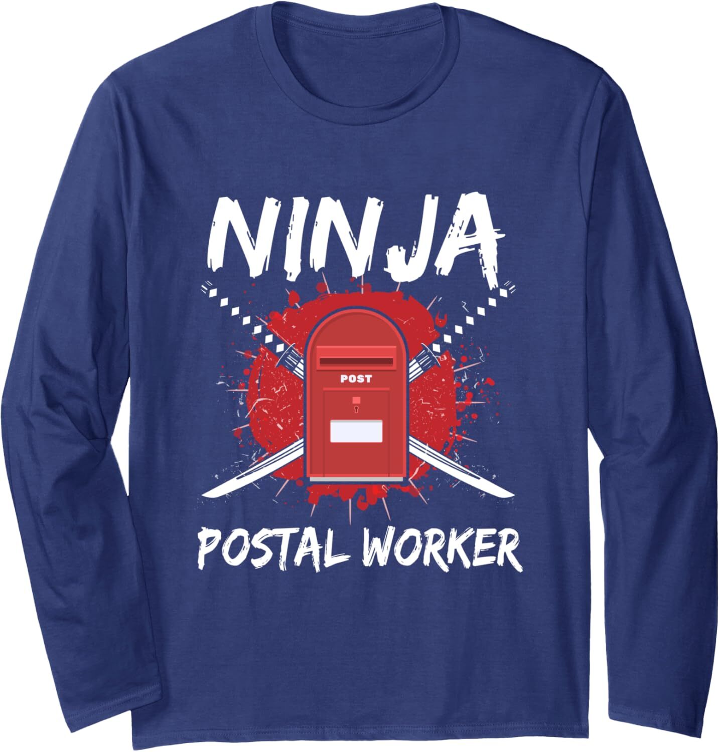Long Sleeve Shirts for Men sweatshirt intage Ninja Postal Worker Mailbox Mailman Mail Service Long Sleeve Tee Streetwear Casual tops clothes