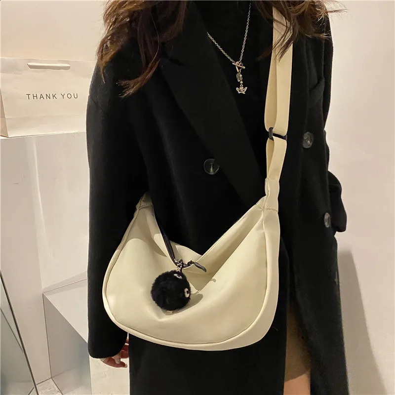 2024 Women Oxford Cloth Crossbody Dumpling Bag Lightweight Armpit Bsg with Adjustable Strap Casual Solid Color Hobo Shoulder 240919