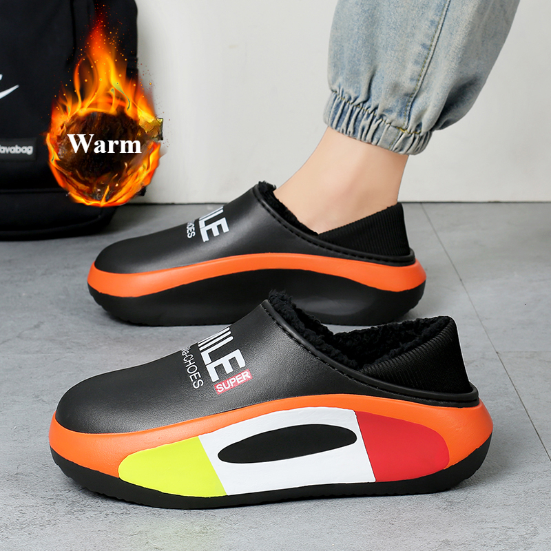 Winter Men Warm Cotton Slippers Men's Couple Home Bedroom Plush Slipper Snow Boot House free shipping shoes slide Male sneakers