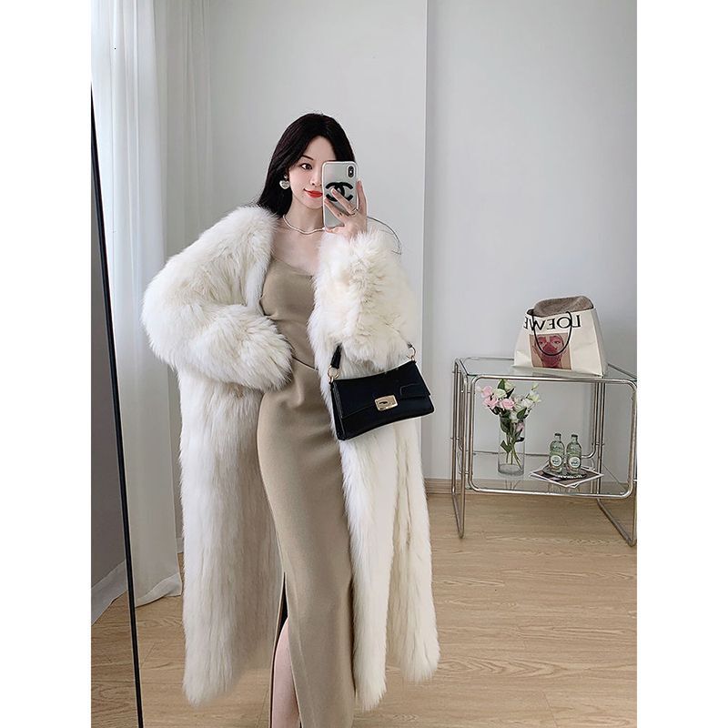 2024 Winter Imitation Hair Jacket Women Korean Version Of The New Faux Coat Fox Fur Long Outwear