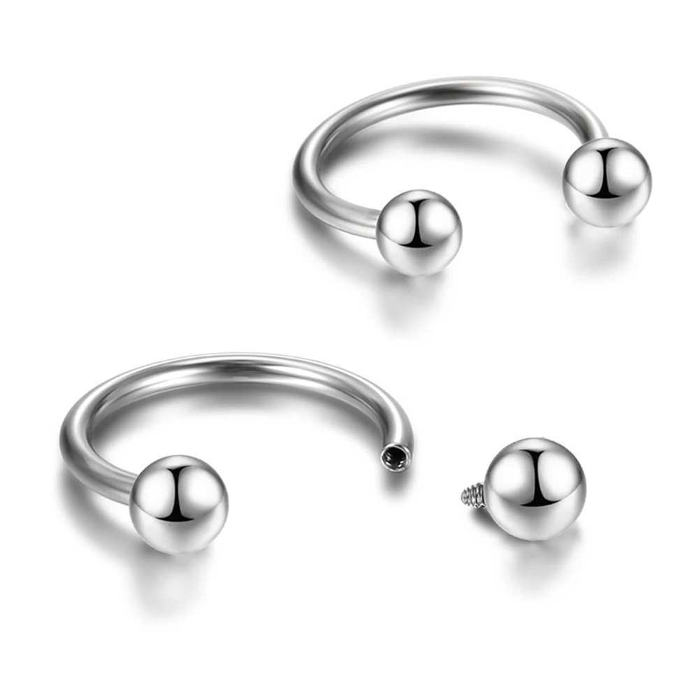 1PC G23 Titanium Nose Rings D Shape Nose Hoop Stud Ear Cartilage Piercing Nose Nostril Piercing Nariz Body Jewelry Piercings Y240921