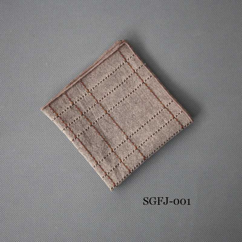 24*24CM Mens Cotton Suit Pocket Square Plaid Striped Plain Handkerchief Simple Casual Towel Bridegroom Wedding Banquet HankyX240921
