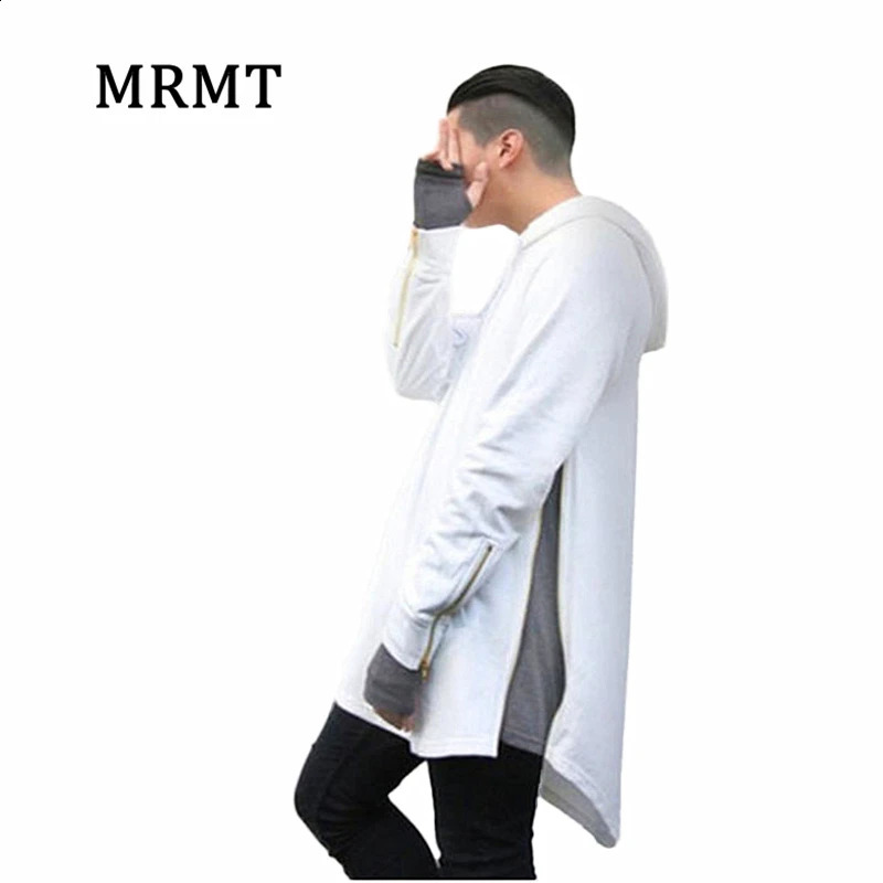 Mens Hoodie Sportswear Street Clothing Hip Hop Long Zipper Cut Sleeve 240911