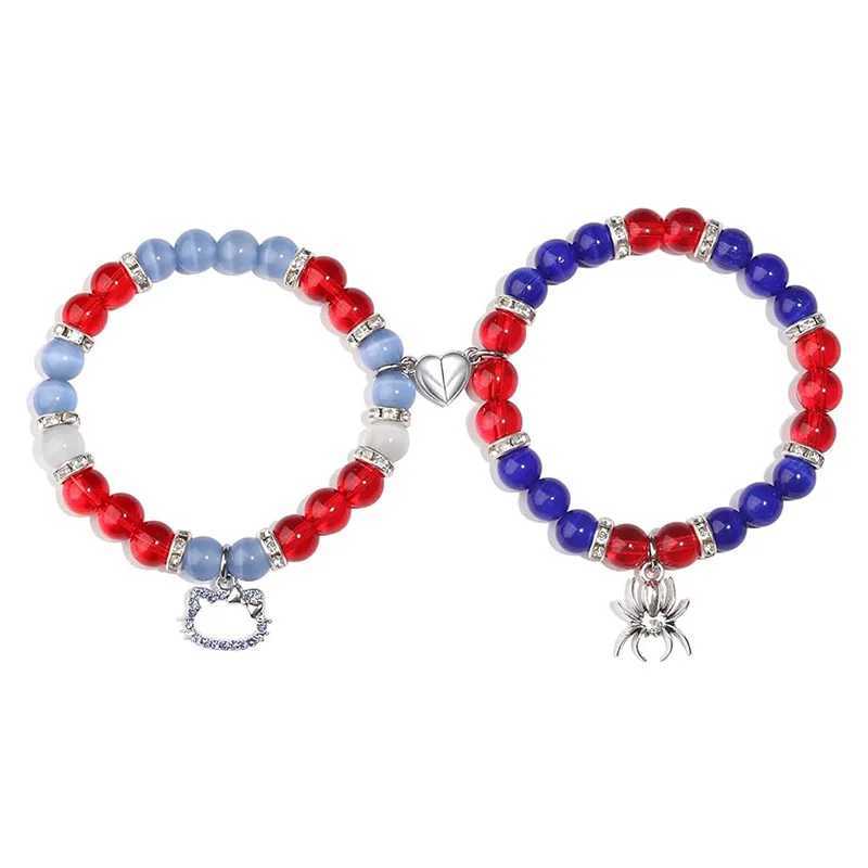 Matching Spider Bracelets for Couples Heart Magnets Attract Charm Friendship Bracelets Gifts for Romantic Couples JewelryX240921