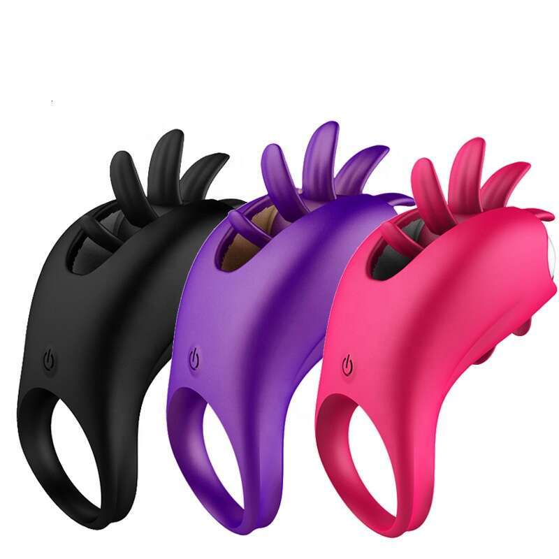 soft tongue licking and vibrating penis ring, powerful male penis ring with tongue licking function