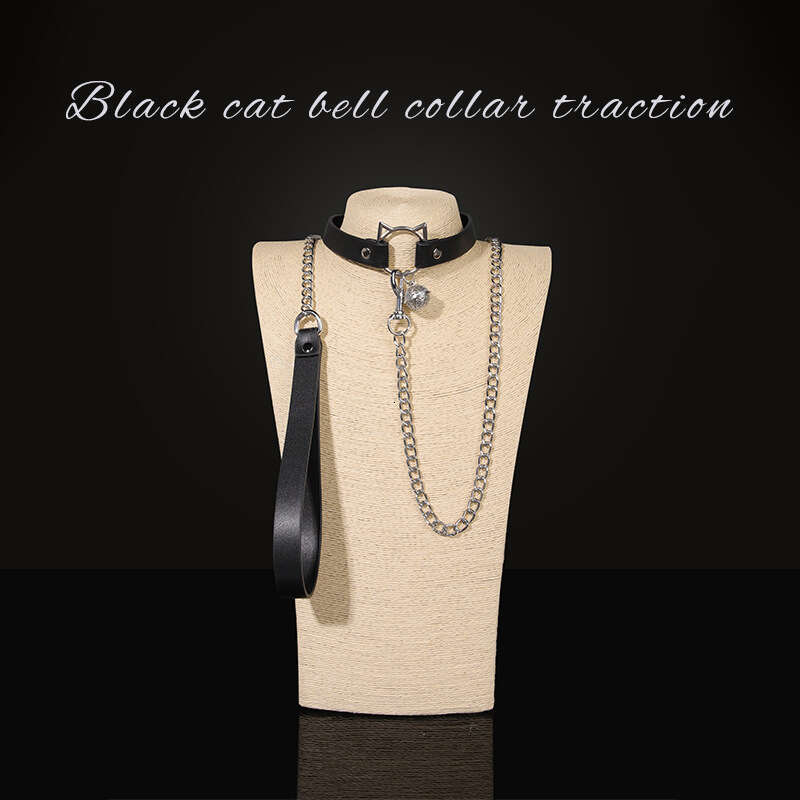SM Sex Products Black Cat Bell Collar Male Female Slave Training Traction Neck Cover SM Sex Products Hair Replacement