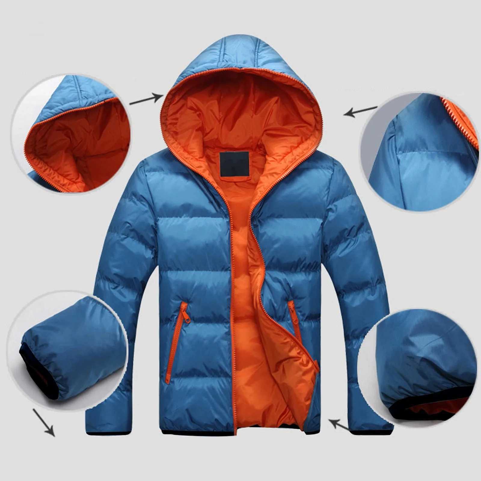 Mens suit jacket autumn and winter breathable Parkas womens hoodie warm basic jacket high-quality business fashion jacket W240920