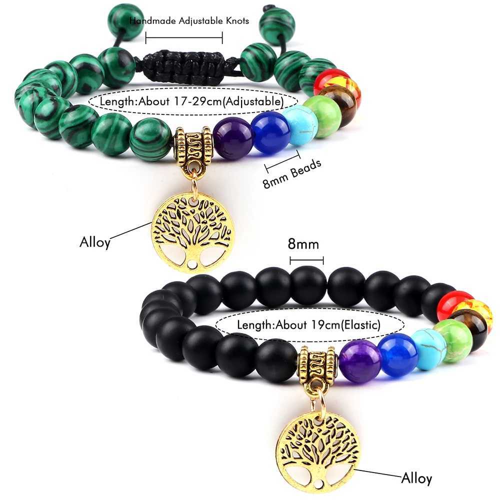 Hot 7 Chakra Life Tree Bracelets Natural Stone Reiki Healing Engry Beads Bangles Women Men Yoga Bracelet Meditation Jewelry GiftX240921