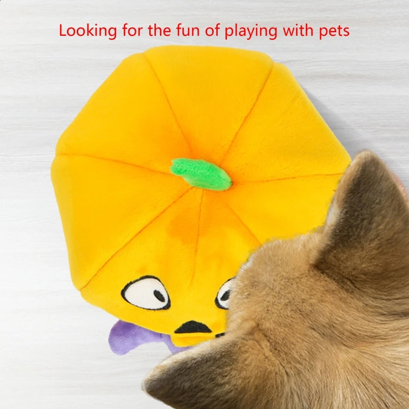 Halloween Interactive Dog Toy Hide and Seek n Puppy Toy Creaking Dog Teeth Pet Plush Toy Pumpkin Spider with Bat 240914